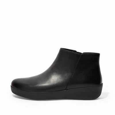 Fitflop Sumi Leather Enkellaarzen Dames Zwart Nederland-78254